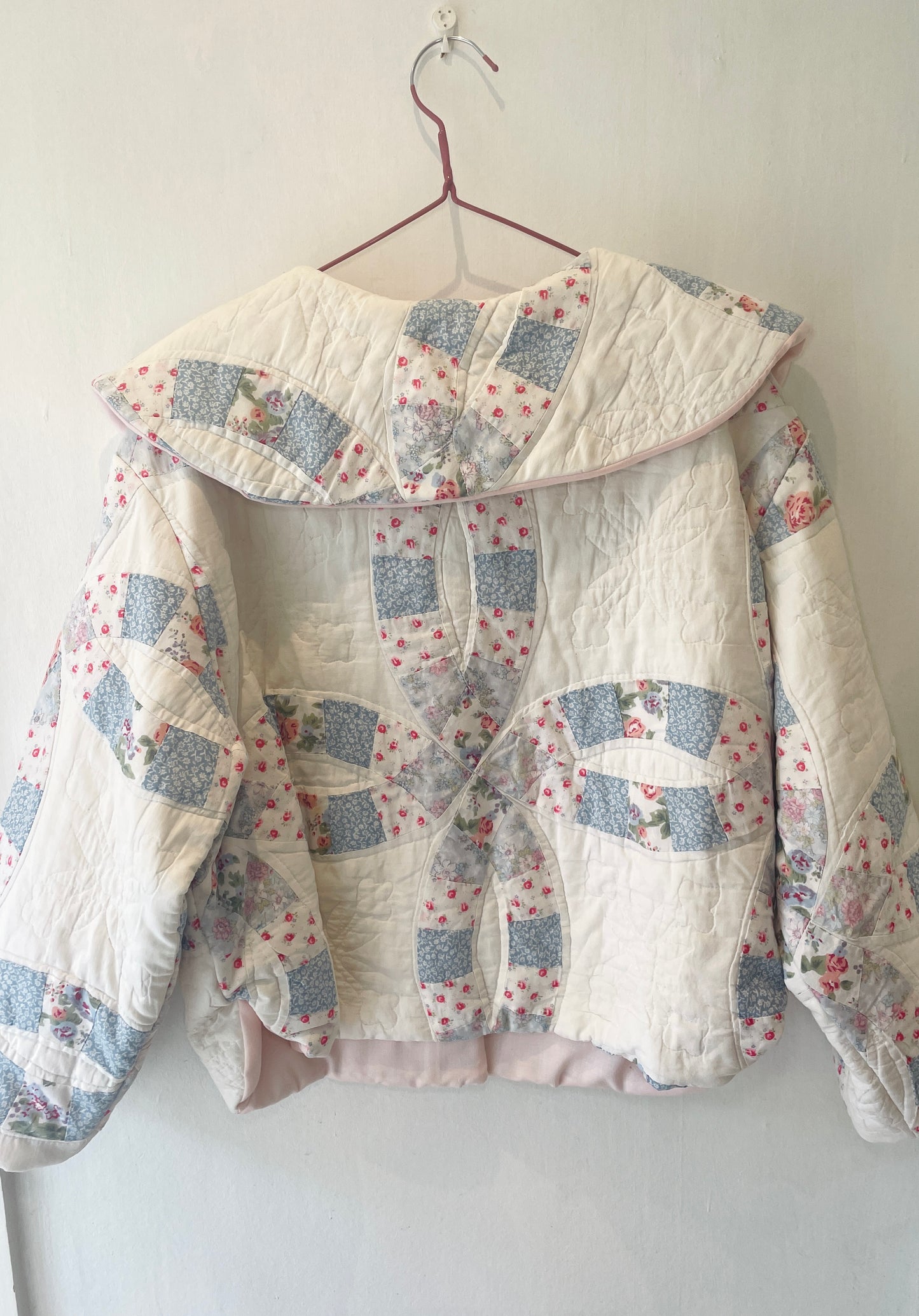 Penny Handmade Pink and Blue Floral Quilted Jacket - Up To Size 14