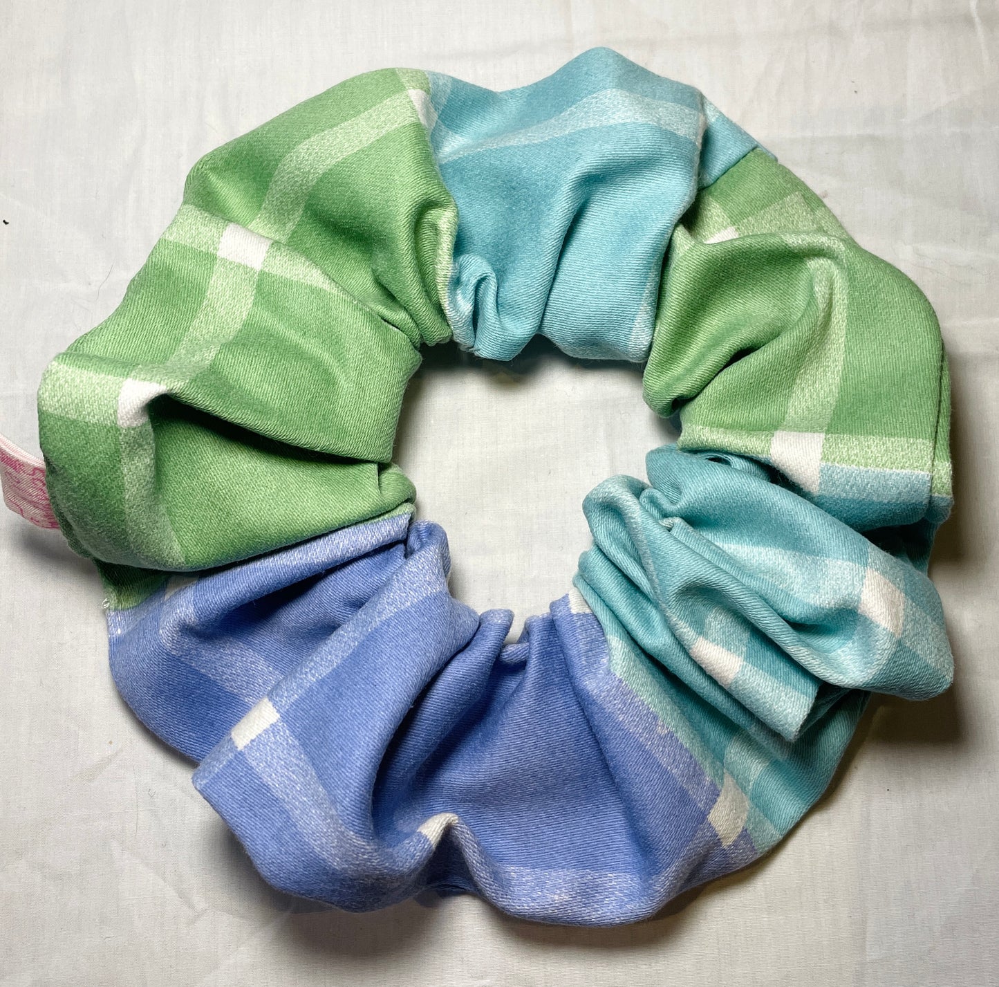 Handmade Purple Check Giant Hair Scrunchie