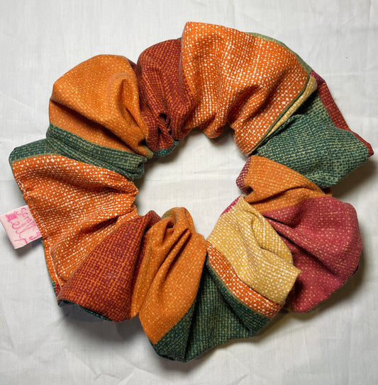 Handmade Orange Check Giant Hair Scrunchie