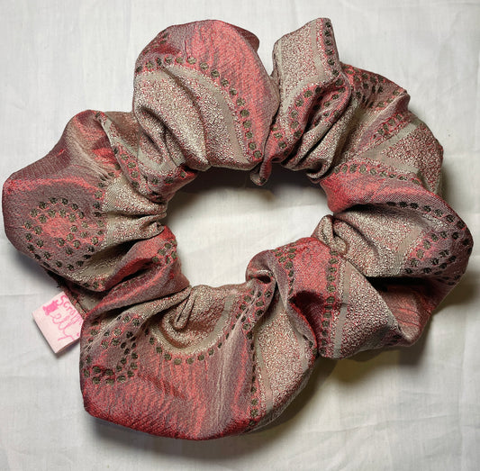 Handmade Pink Floral Silk Giant Hair Scrunchies