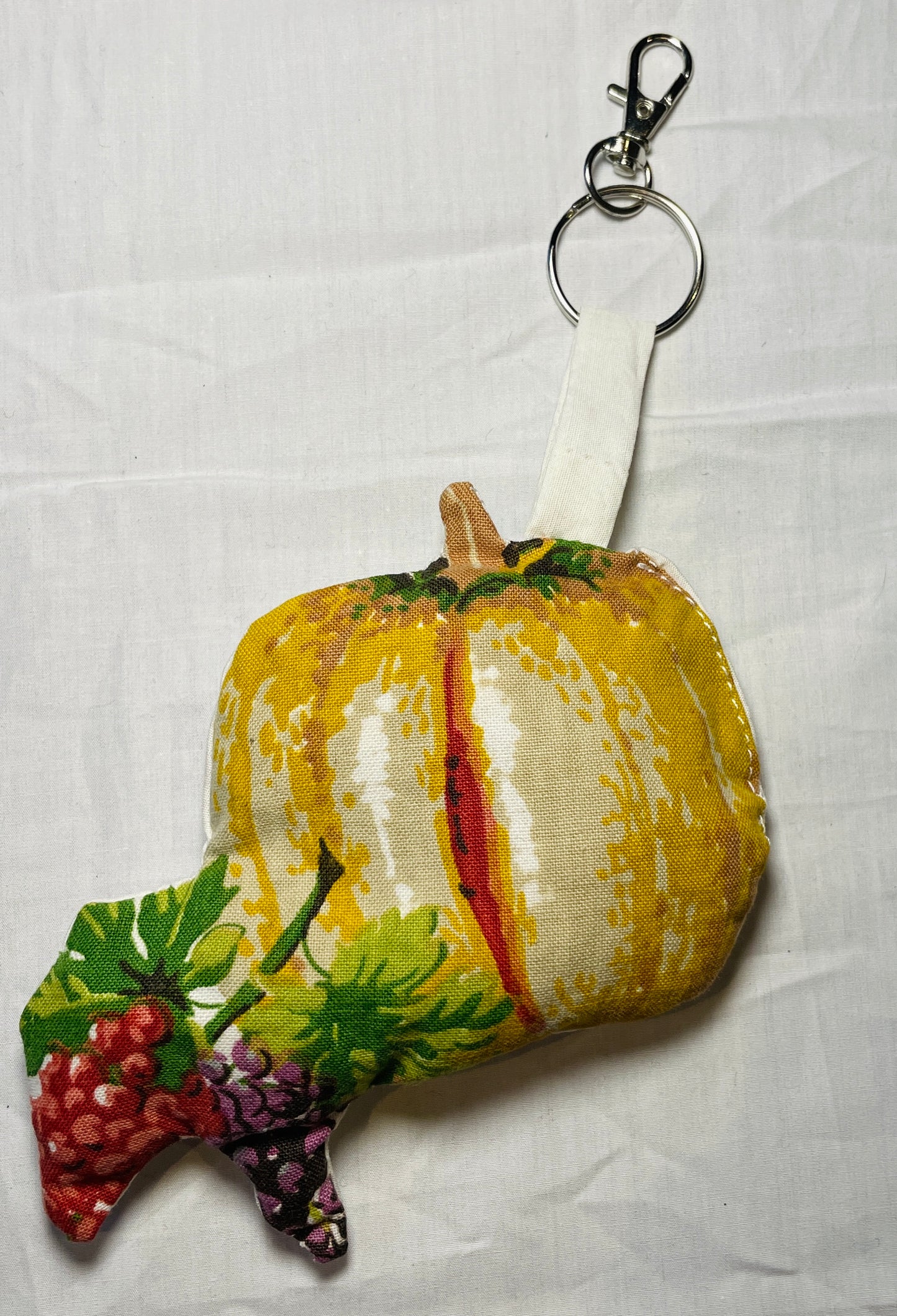 Handmade Retro Pumpkin Keyring or Bag Charm