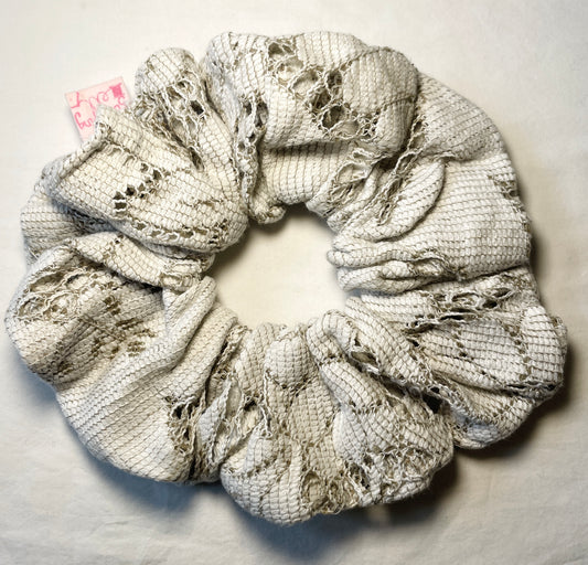 Handmade White Lace Giant Hair Scrunchie
