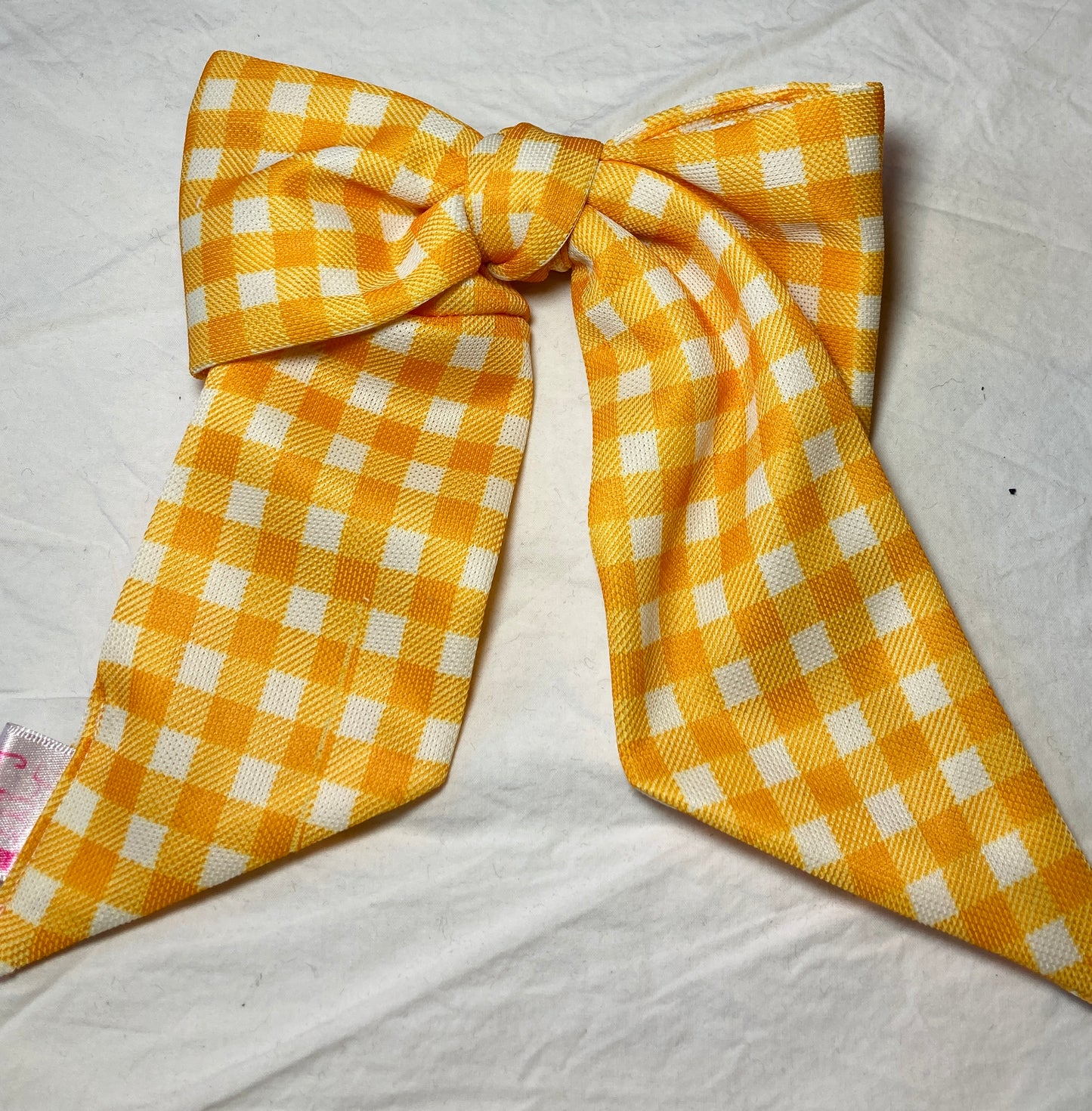 Handmade Orange Gingham Hair Bow