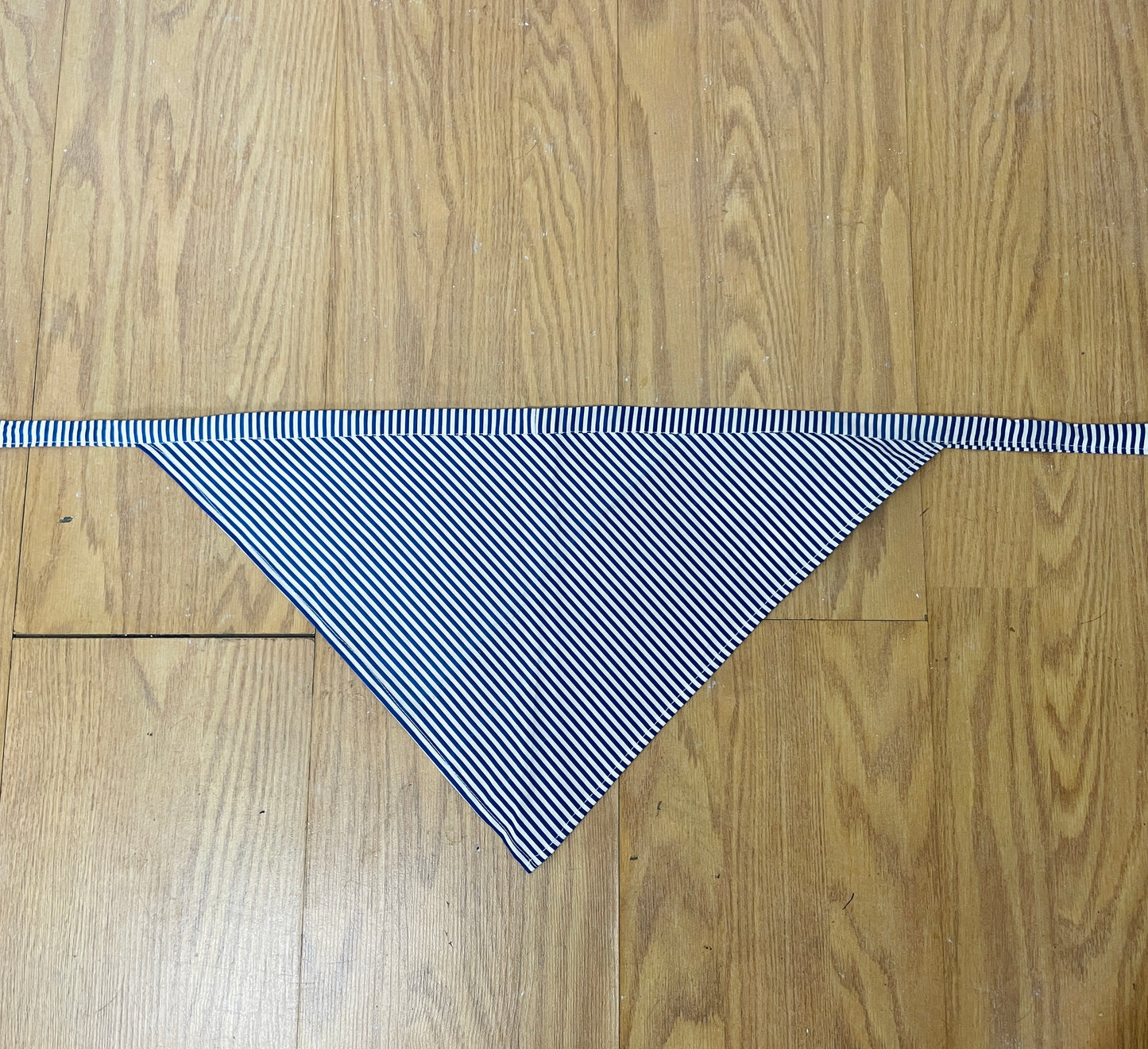 Handmade Navy Blue Striped Cotton Head Scarf Bandana