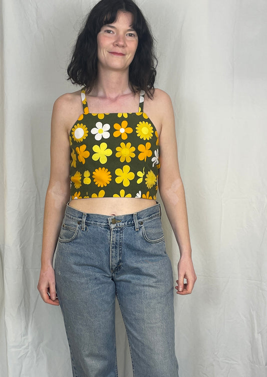 Zarah Cross Strap Tie Back Crop Top - Made To Order