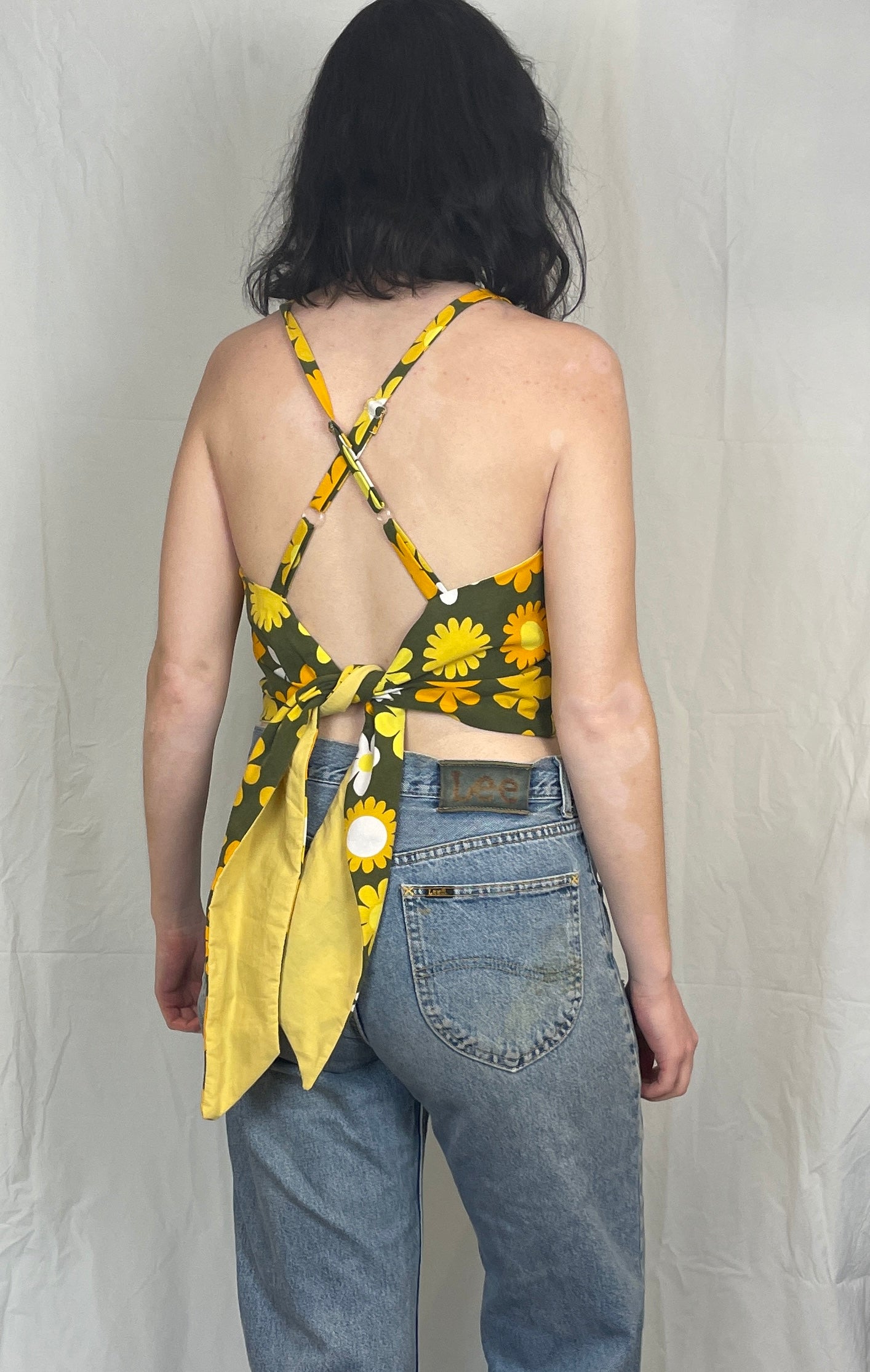 Zarah Cross Strap Tie Back Crop Top - Made To Order