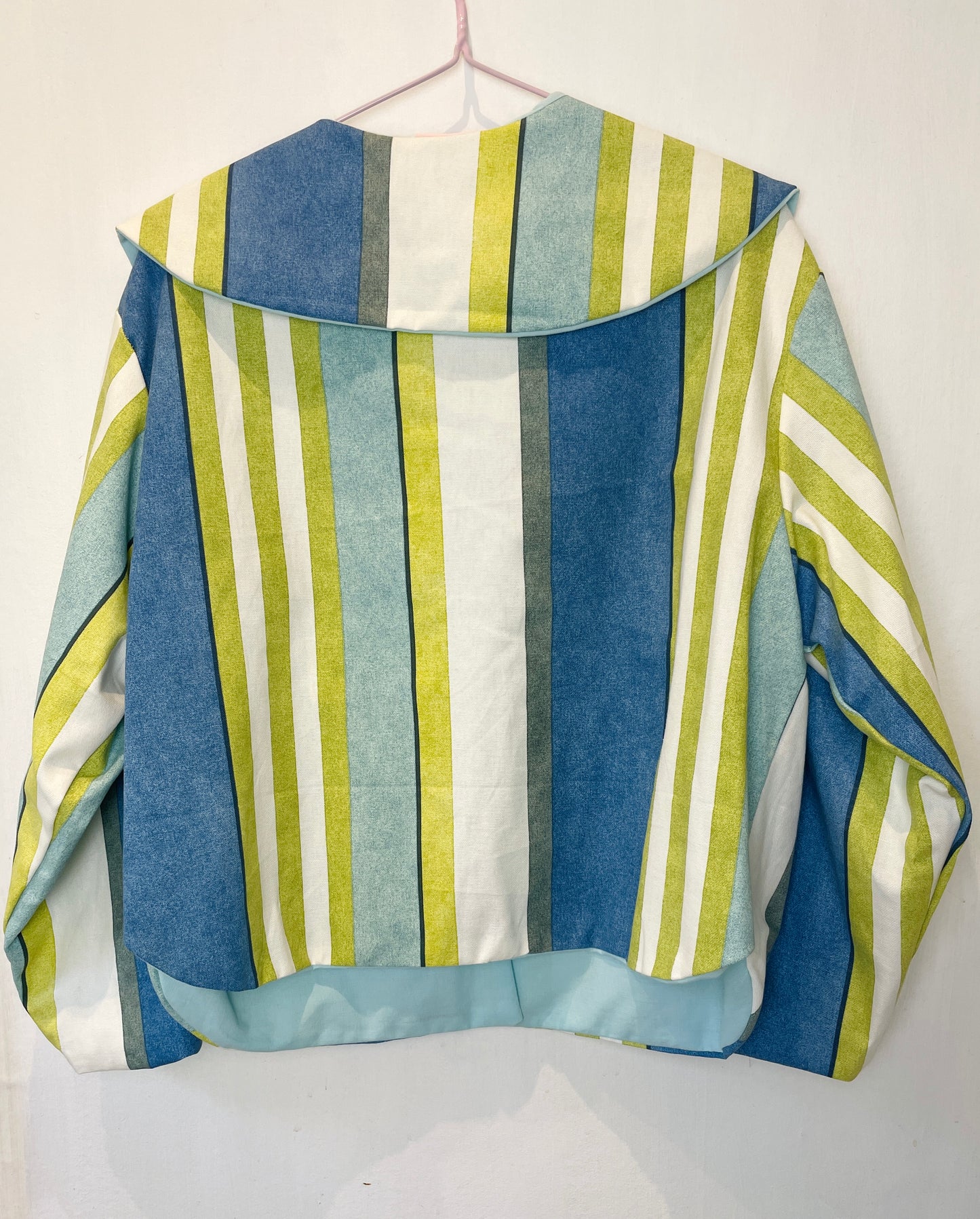 Penny Handmade Green Striped Collared Jacket - Up To Size 14