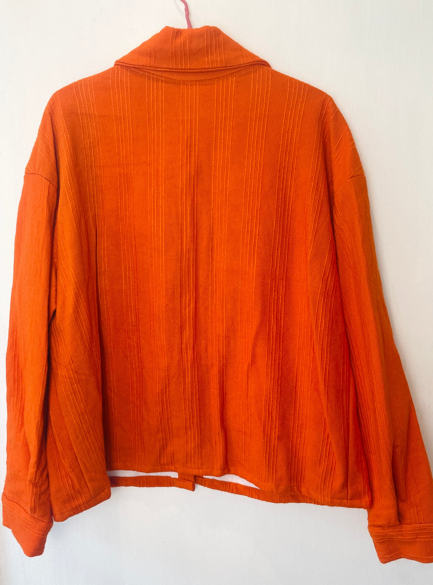 Ellen Handmade Orange Textured Shirt Jacket - Up To Size 14
