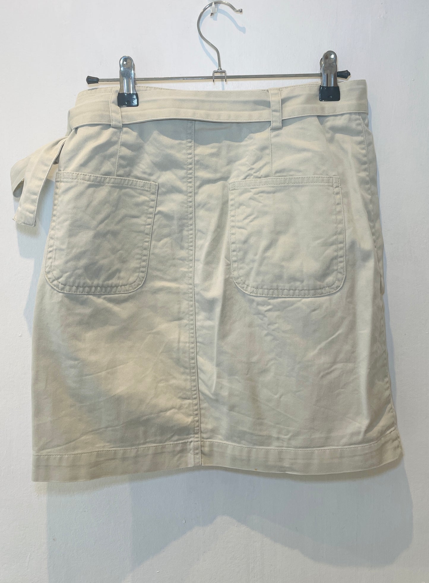 Vintage 90s Beige Denim Mini Wrap Skirt - Size 8