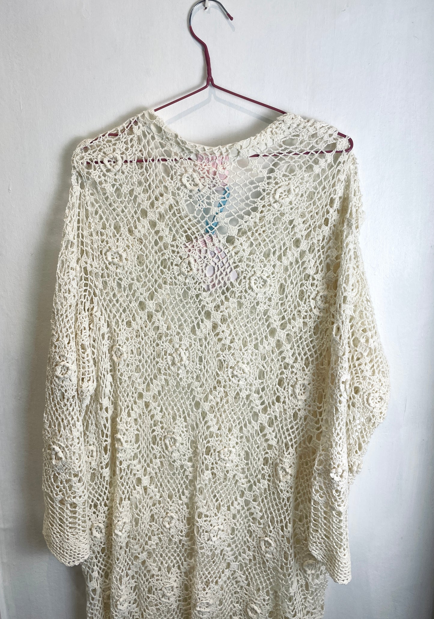 Camilla Handmade White Floral Crochet Maxi Cardigan - Up To Size 14 - scrappingell
