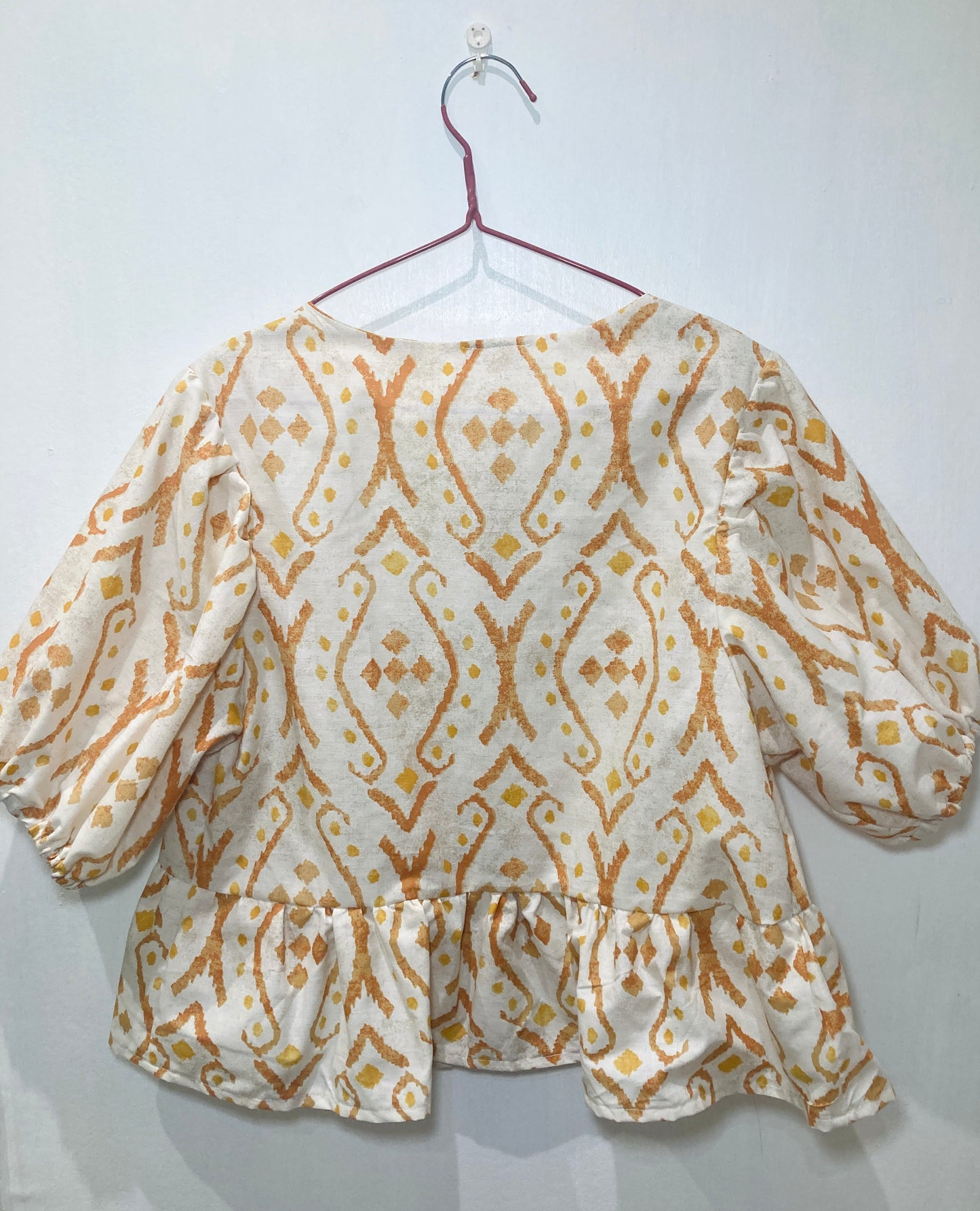 Ella Handmade Orange Tie Front Top and Shorts Co-ord Set - Size 14