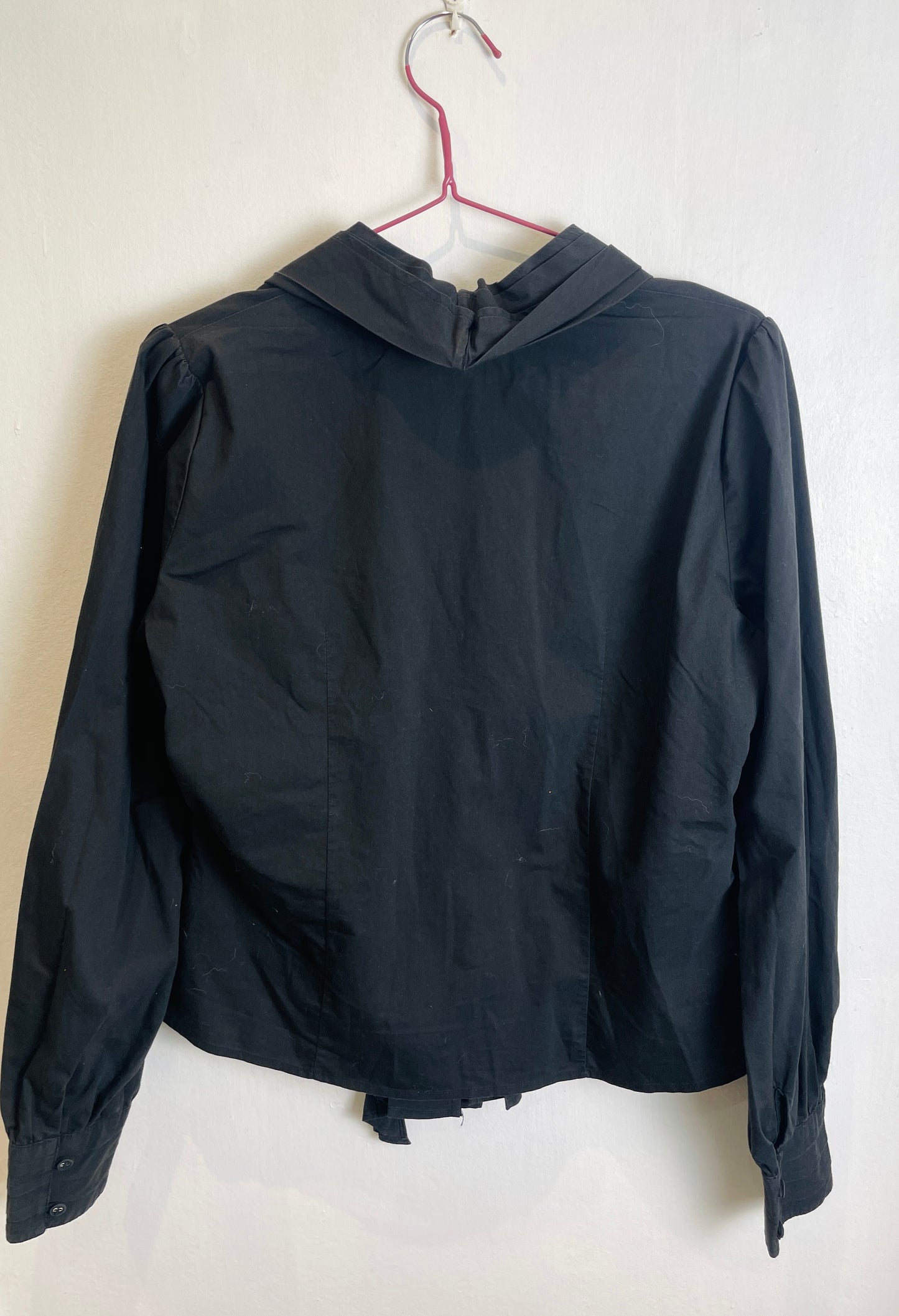 Vintage 90s Black Pleated Waist Blouse with Diamante Belt - Up To Size 12