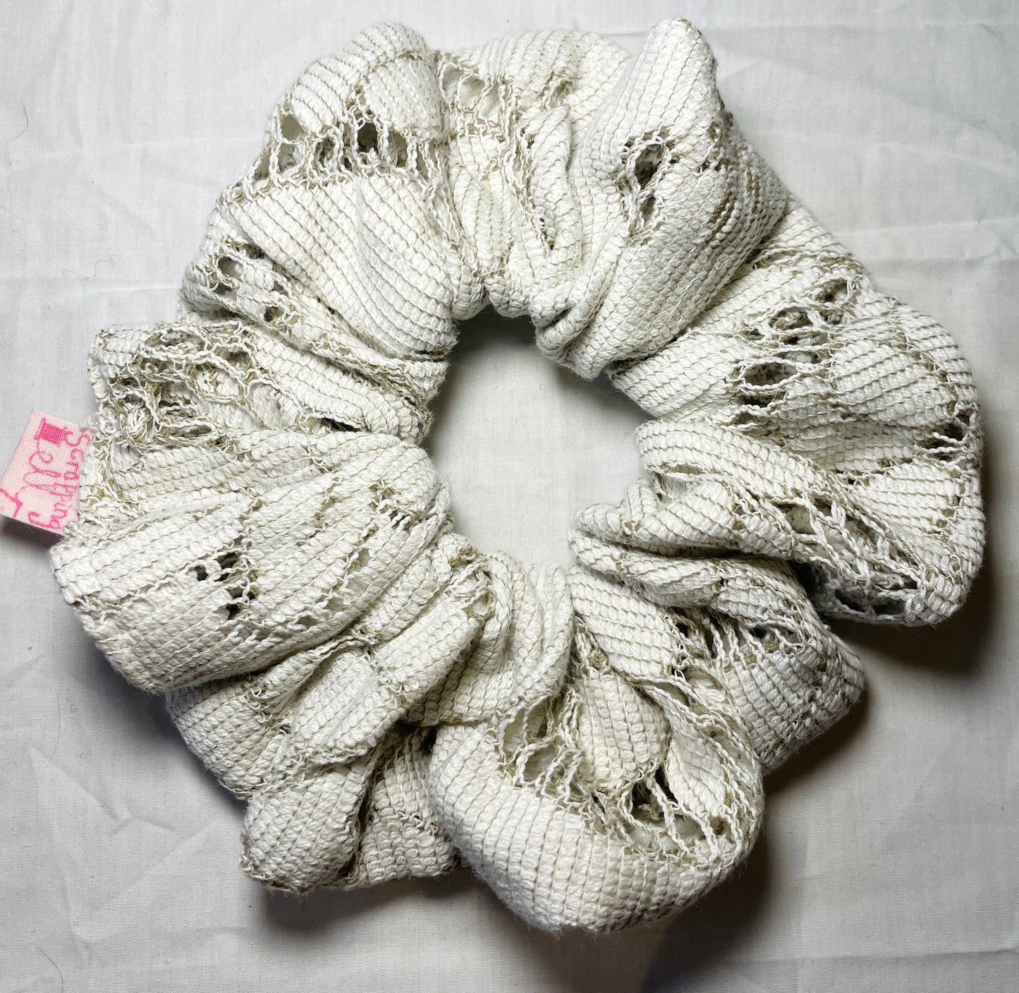 Handmade White Lace Giant Scrunchie
