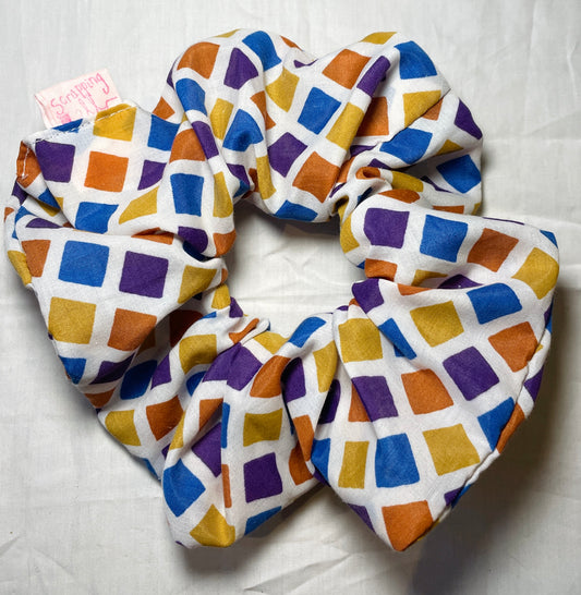Handmade Orange Geometric Giant Scrunchie