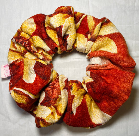 Handmade Orange Floral Giant Scrunchie