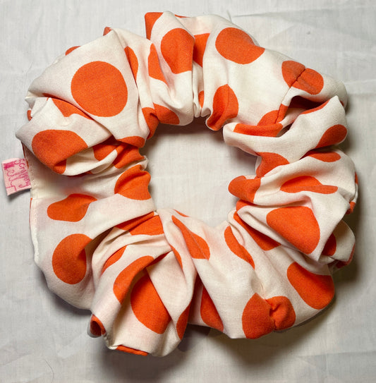 Handmade Orange Polks Dot Giant Hair Scrunchie