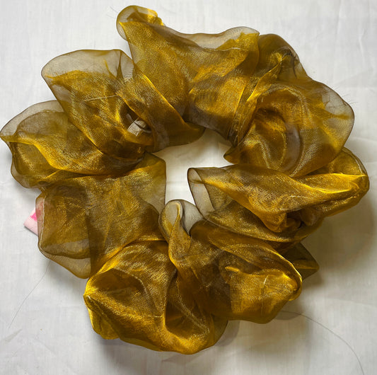 Handmade Gold Organza Giant Hair Scrunchie