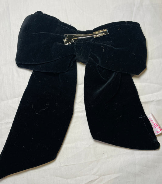 Handmade Black Velvet Hair Bow
