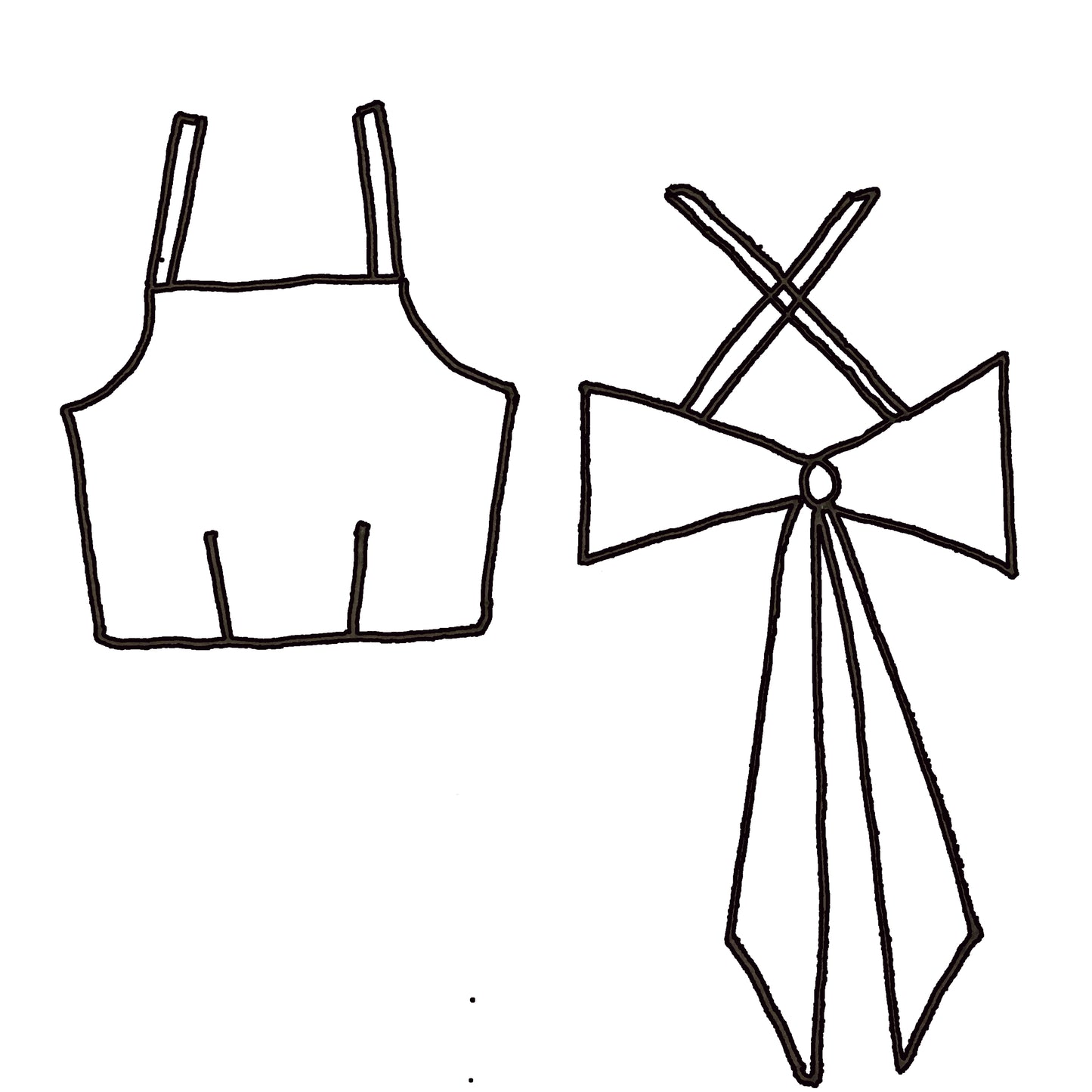 Zarah Cross Strap Tie Back Crop Top - Made To Order